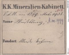 Etiketten zu Cerussit (Weißbleierz) (NHMW-MIN-Am999)